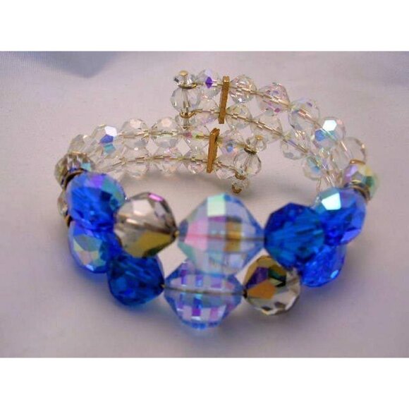 Vintage Jewelry Vendome Blue Crystal Necklace - Picture 2 of 7